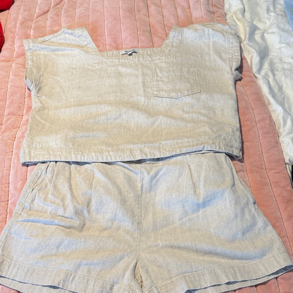 Madewell linen khaki set